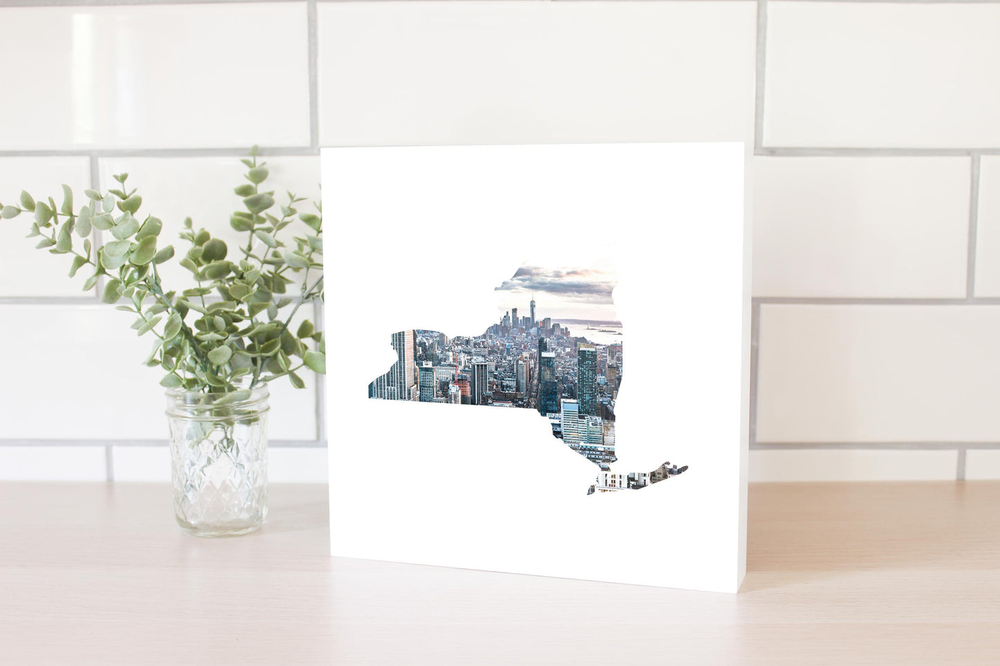 New York State Shape Picture | Wood Block | Eaches | Min 2