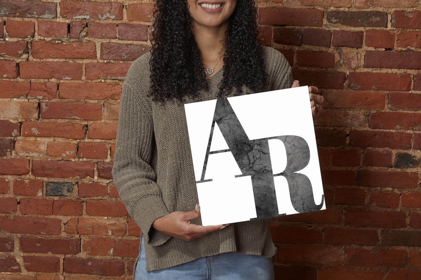 B&W Minimalist Arkansas White Initials | Wood Sign | Eaches | Min 2