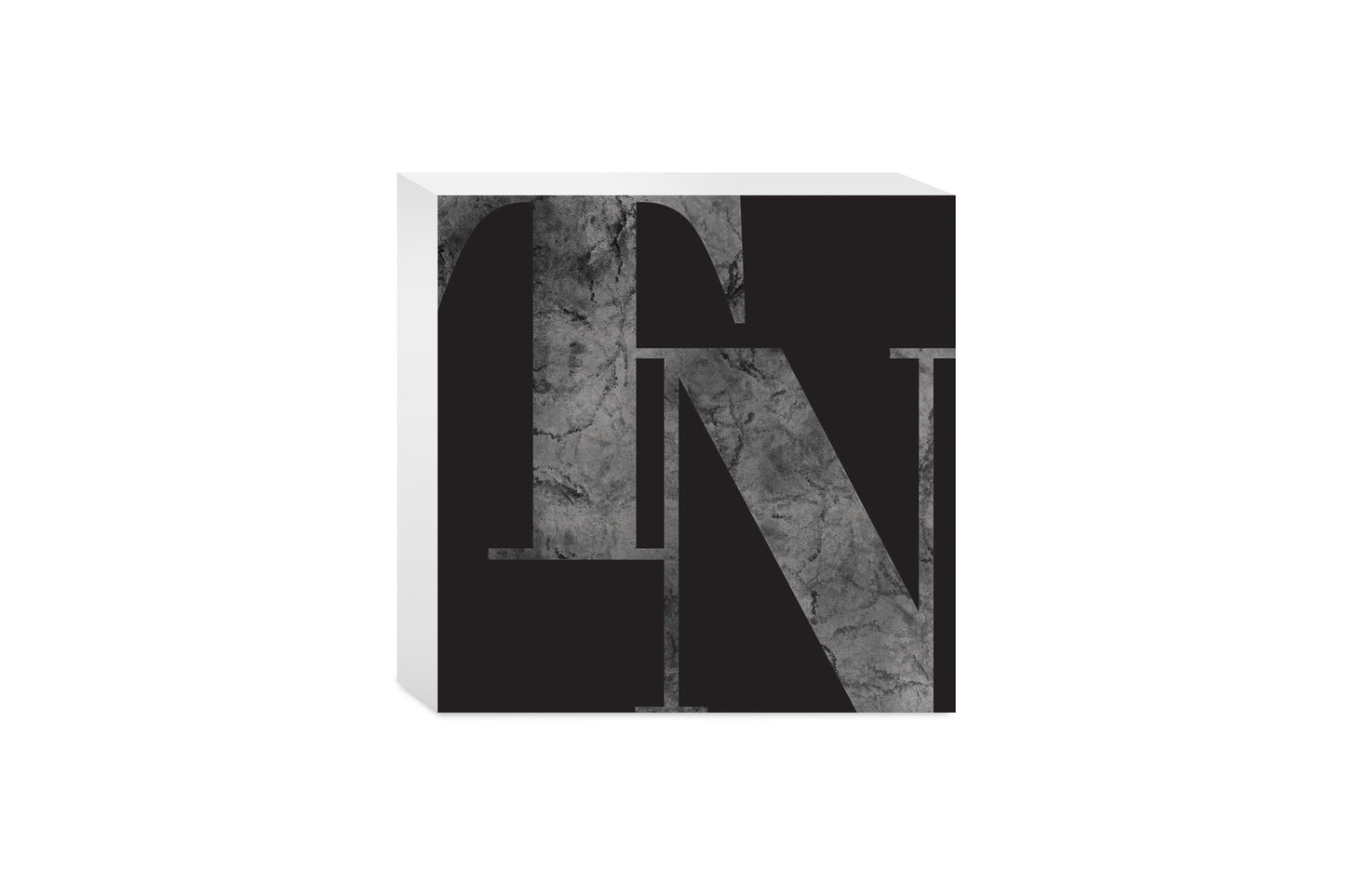 Minimalist B&W Tennessee Black Initials | Wood Block | Eaches | Min 4
