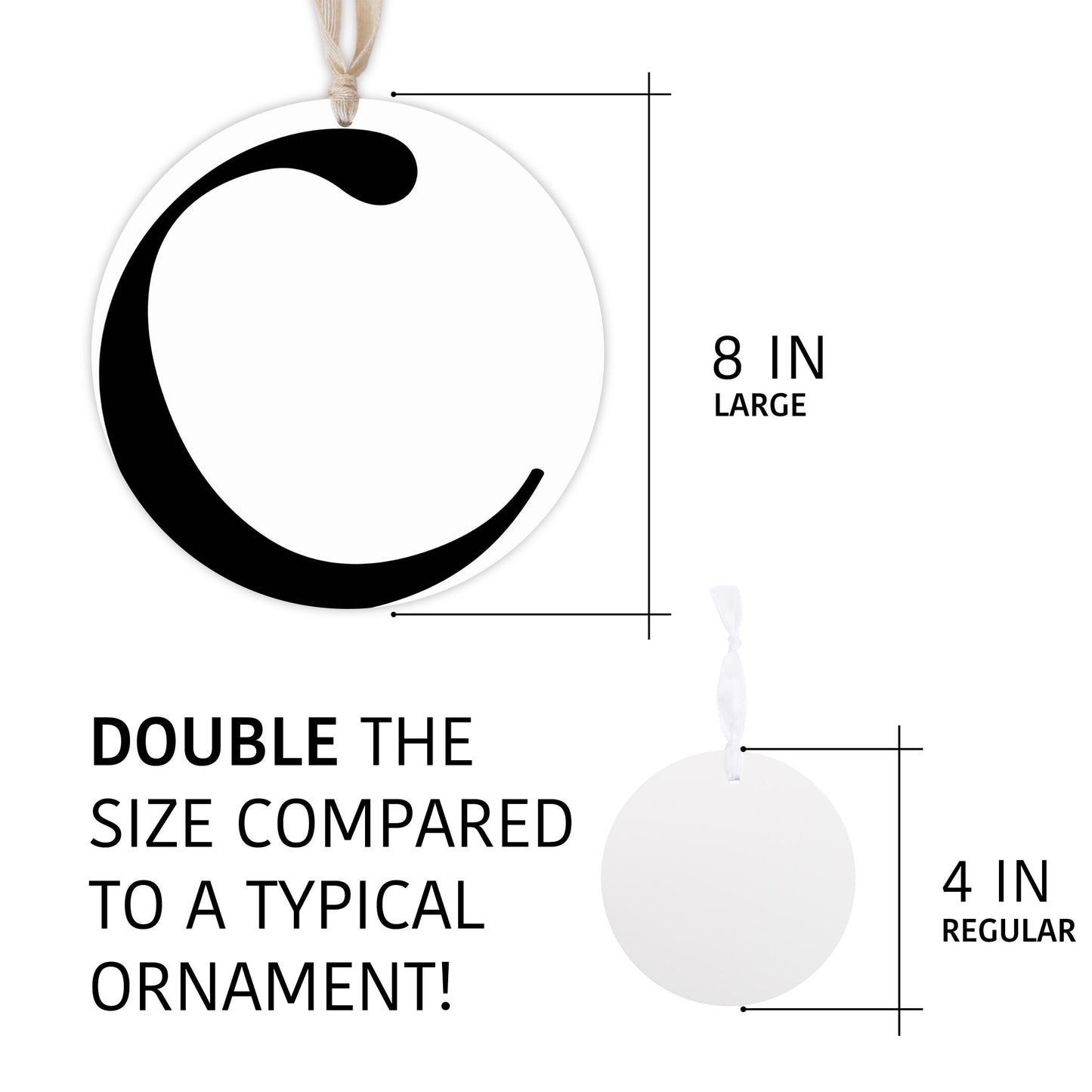 Minimalist Monogram C | Wood Ornament | Eaches | Min 1