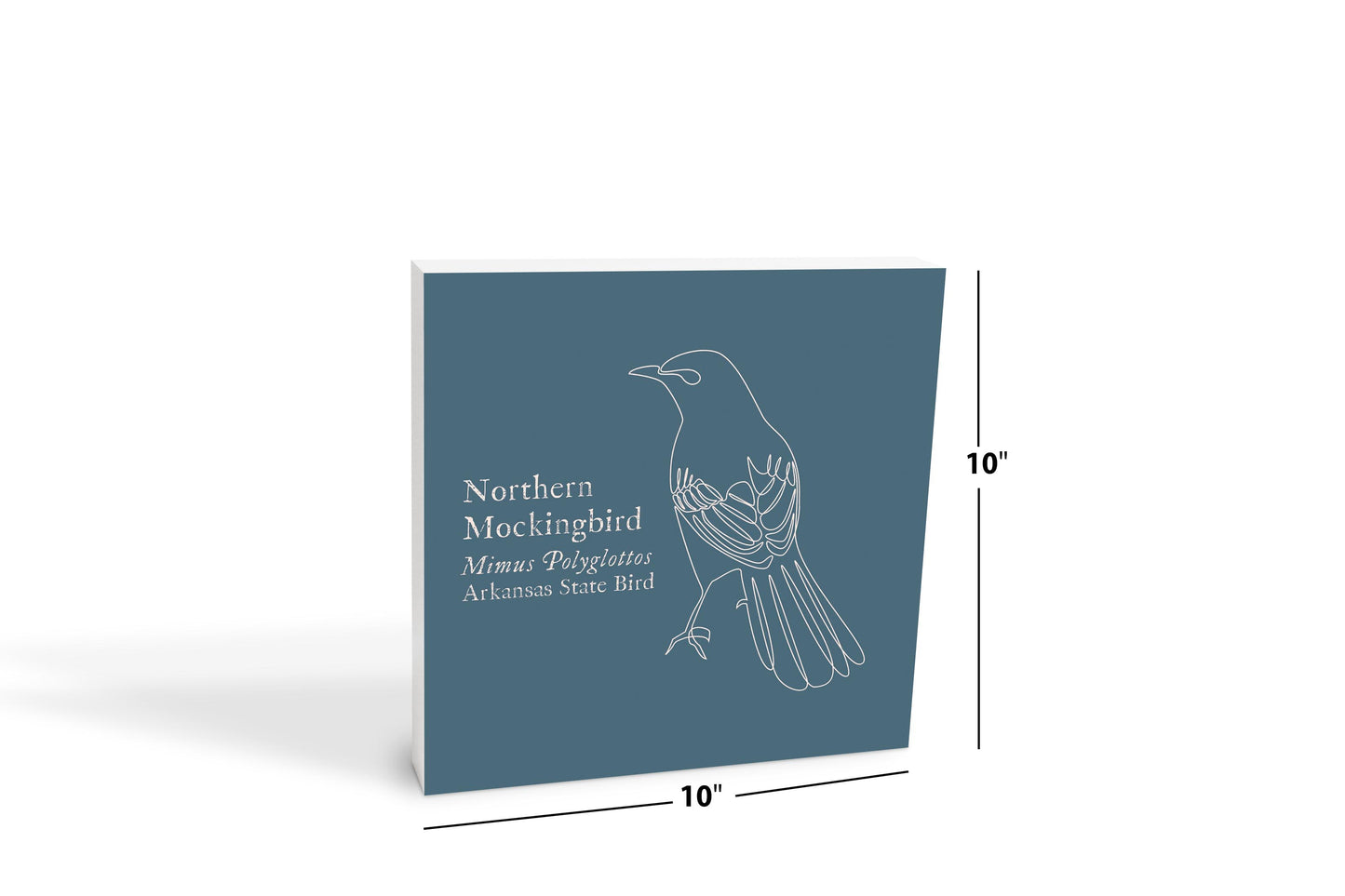 Modern Minimalist Arkansas Mockingbird | Wood Block | Eaches | Min 2