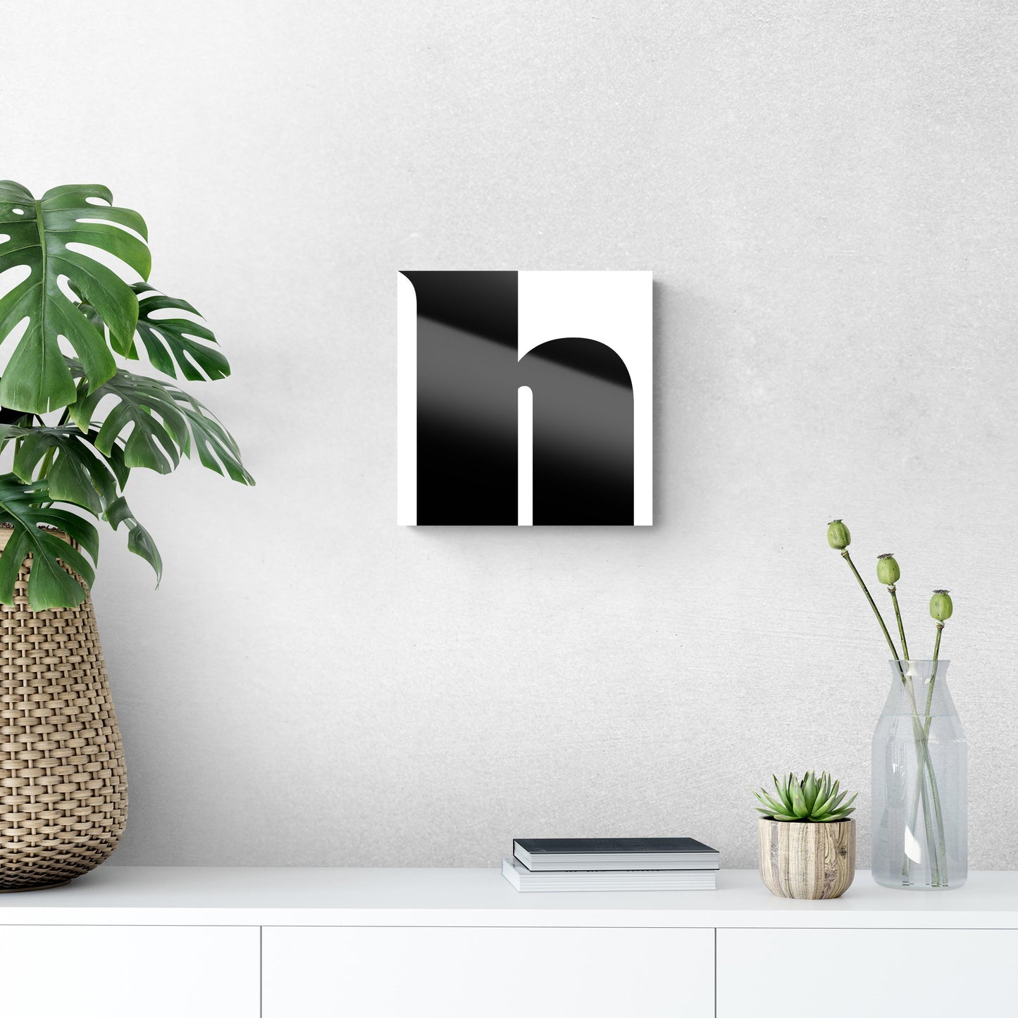 Fun Chunky Monogram H | Hi-Def Glass Art | Eaches | Min 1