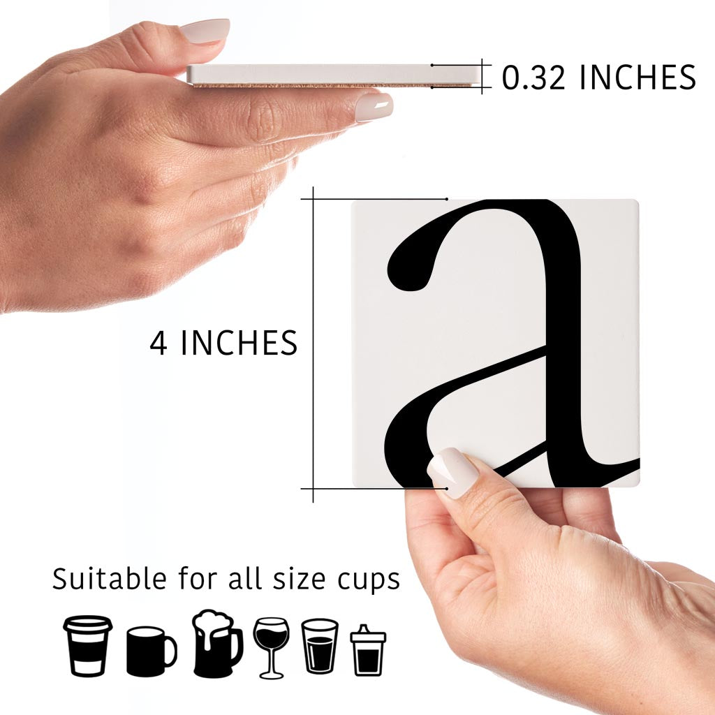 Minimal Monogram A| Absorbent Coasters | Set of 4 | Min 2