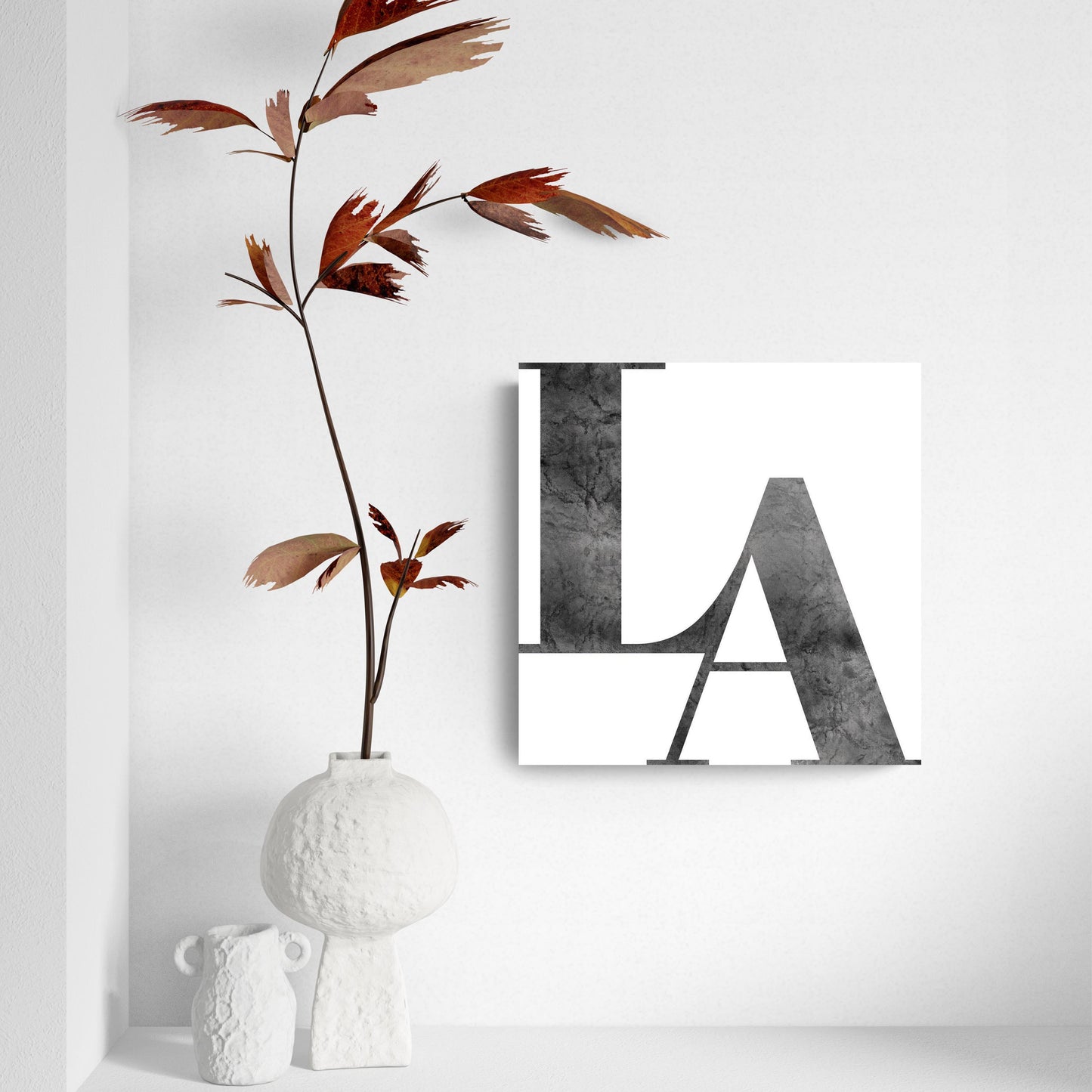 Modern White Louisiana Initials | Hi-Def Glass Art | Eaches | Min 2