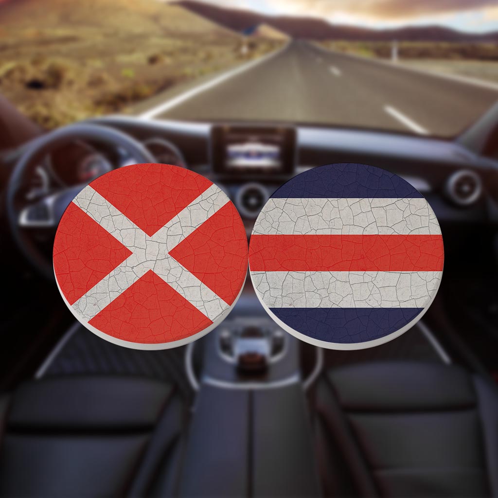 Nautical Flags | Absorbent Car Coasters | Set of 2 | Min 4