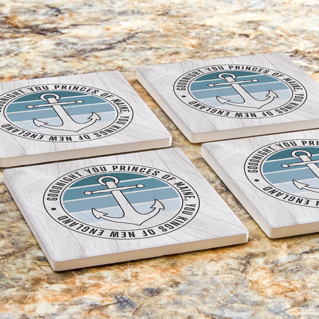New England Anchor Saying | Absorbent Coasters | Set of 4 | Min 2