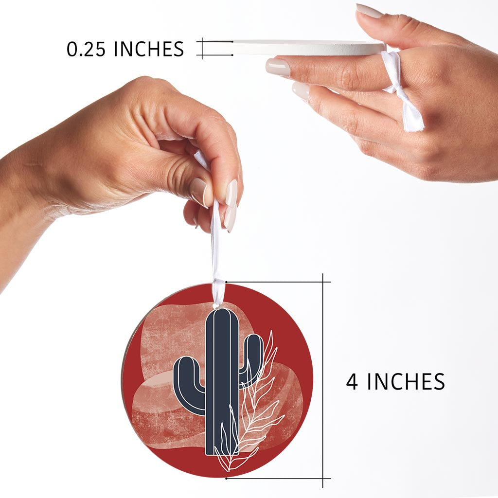 Modern Minimalist Texas Colors Cactus | Wood Ornament | Eaches | Min 6