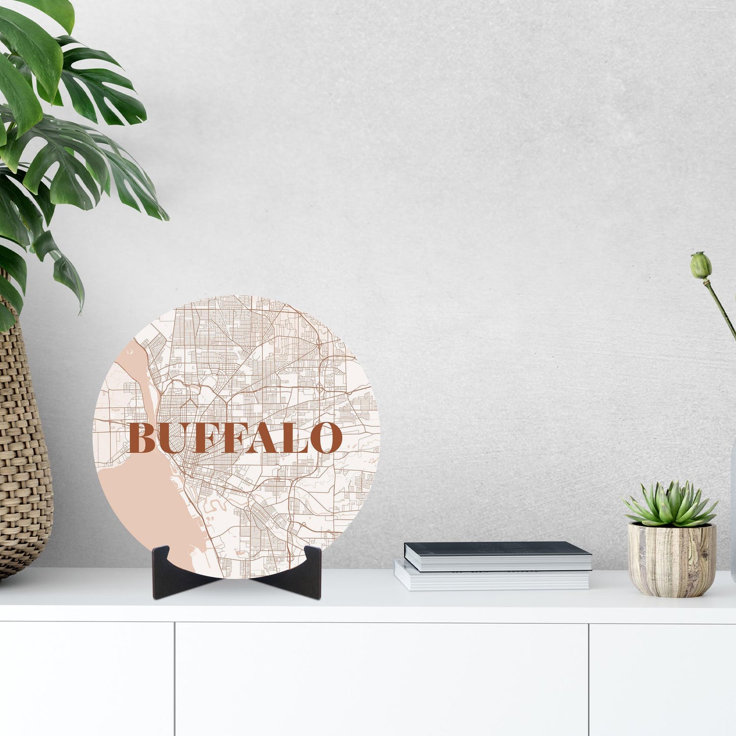 Modern Minimalist New York Buffalo Map | Wood Sign | Eaches | Min 1