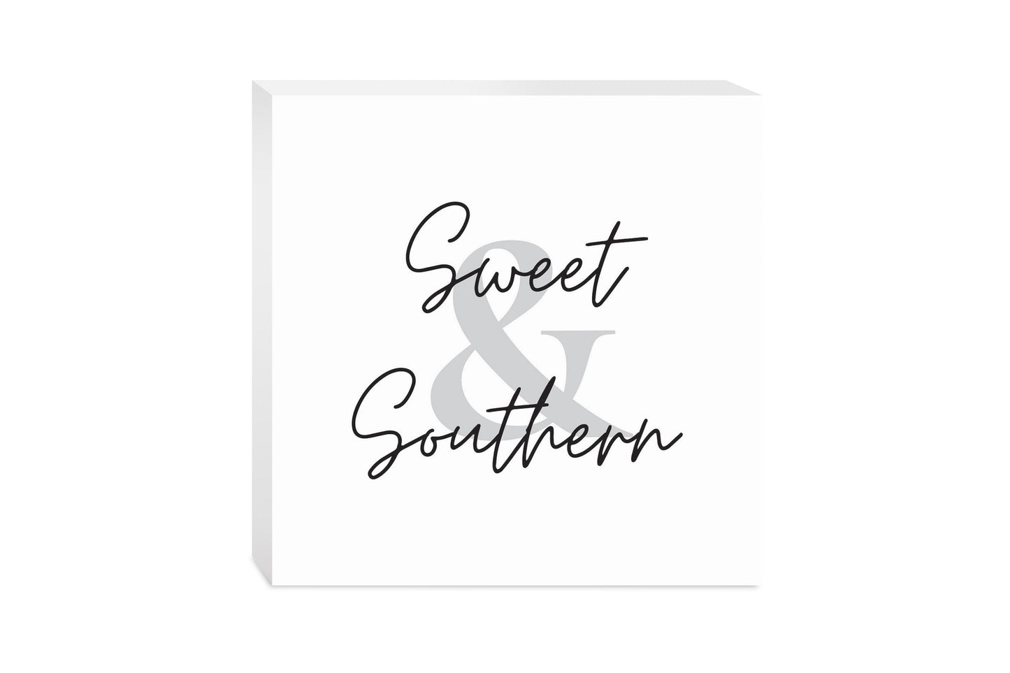 Minimalistic B&W Texas Sweet Southern | Wood Block | Eaches | Min 2