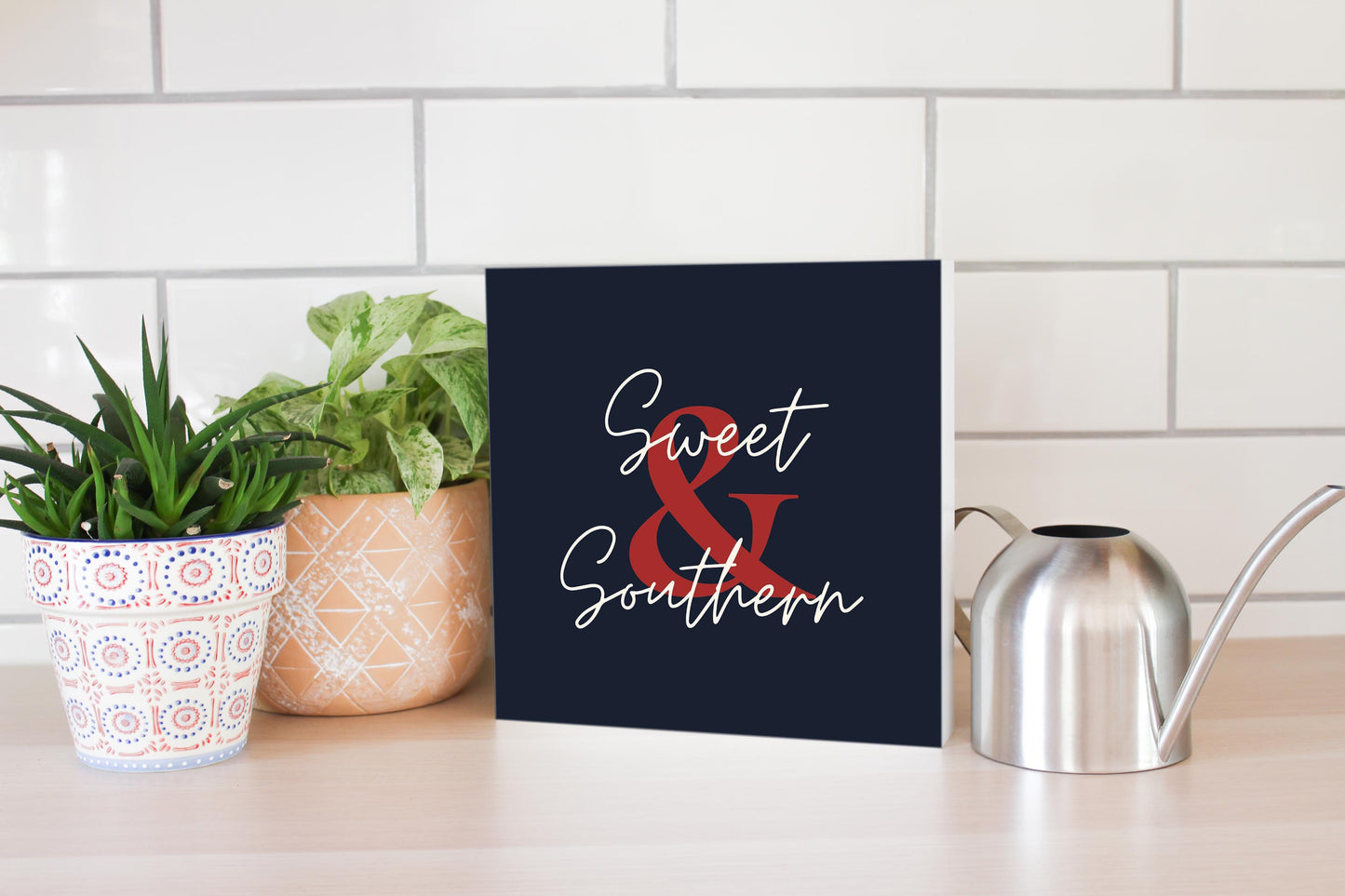 Modern Minimalist Texas Colors Sweet Southern | Wood Block | Eaches | Min 2