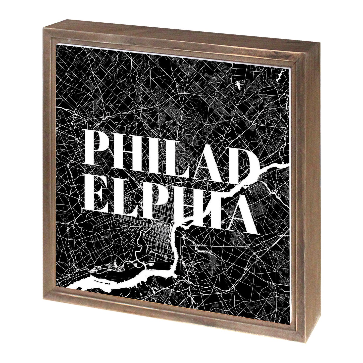 Minimalistic B&W Pennsylvania Philadelphia Map | Wood Sign | Eaches | Min 1