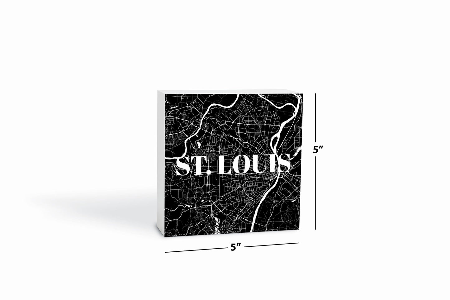 Minimalist B&W Missouri St Louis Map | Wood Block | Eaches | Min 4