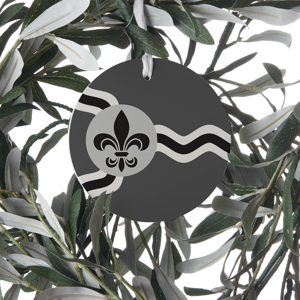 Minimalist B&W Missouri St Louis Flag| Wood Ornament | Eaches | Min 6