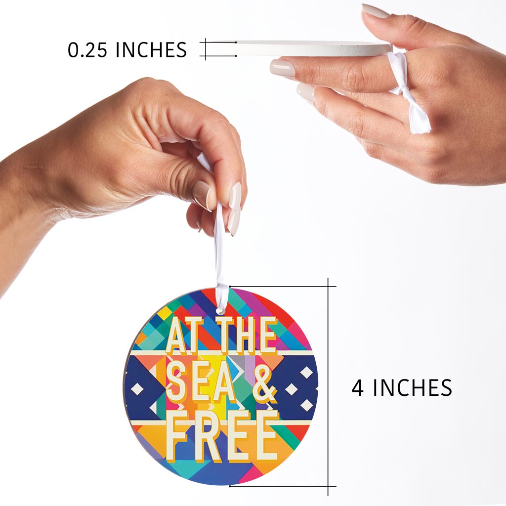 At The Sea Free | Wood Ornament | Eaches | Min 6