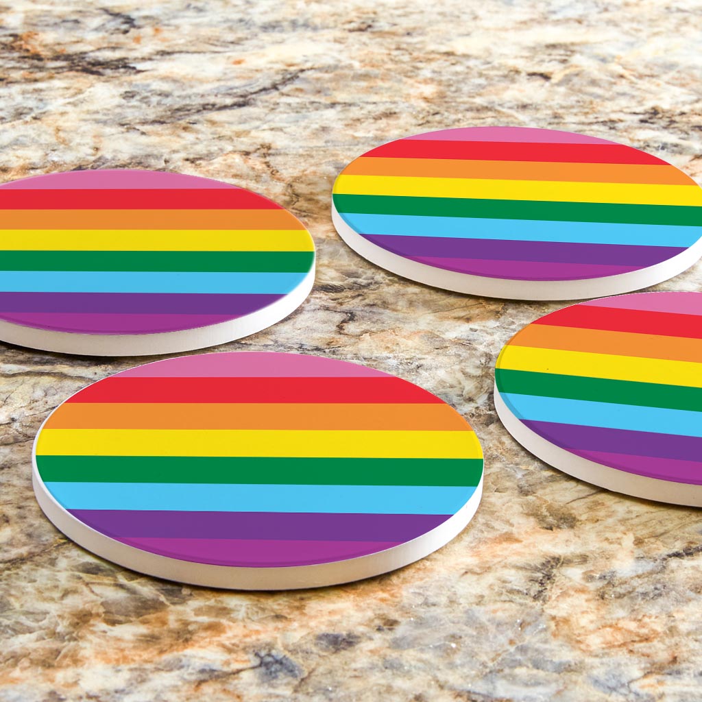 Original Pride Flag Colors | Absorbent Coasters | Set of 4 | Min 2