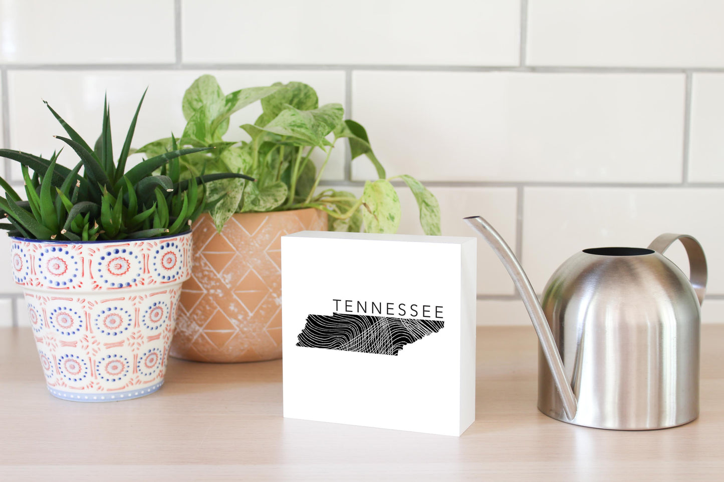 Minimalist B&W Tennessee State Name | Wood Block | Eaches | Min 4