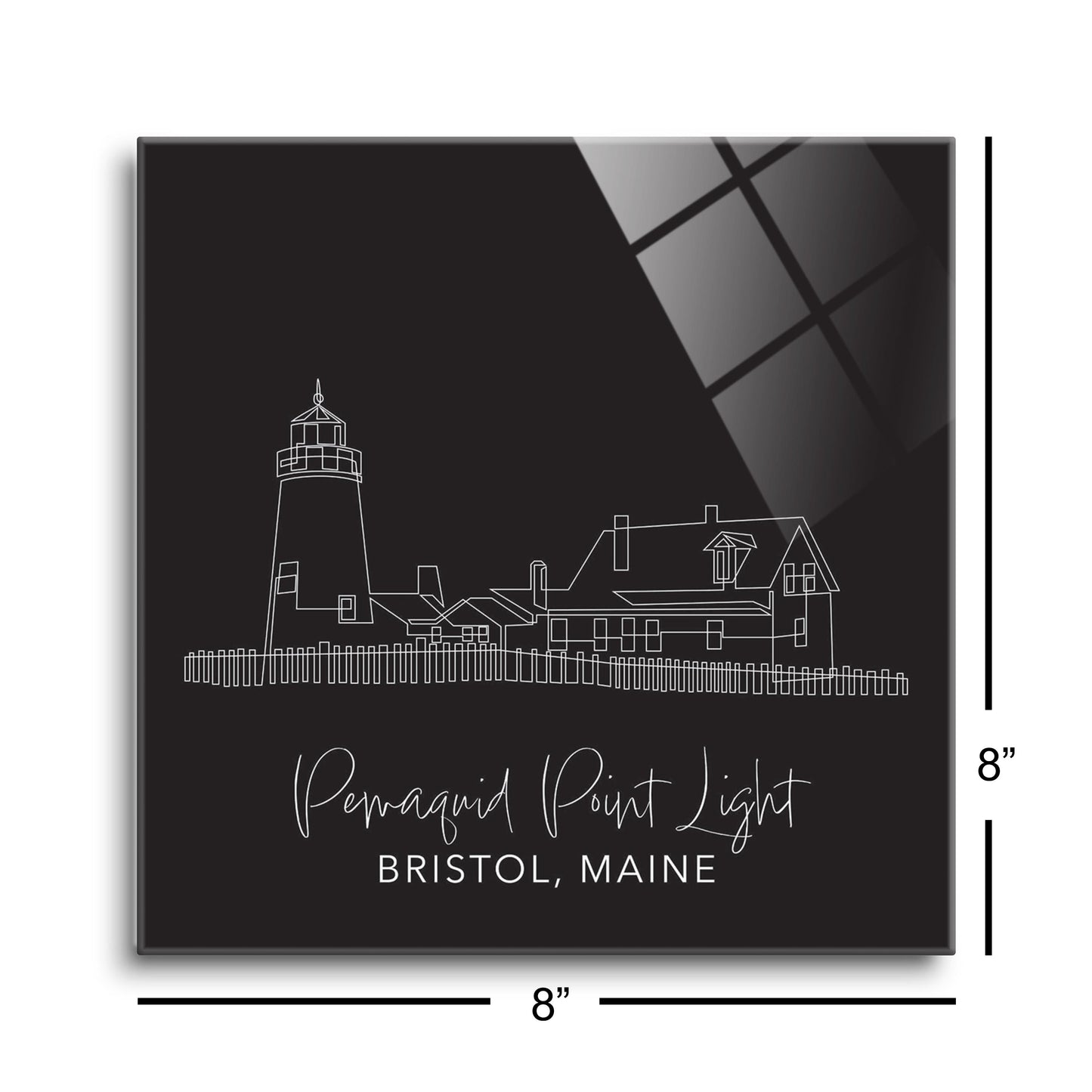 Black Pemaquid Point Light | Hi-Def Glass Art | Eaches | Min 2
