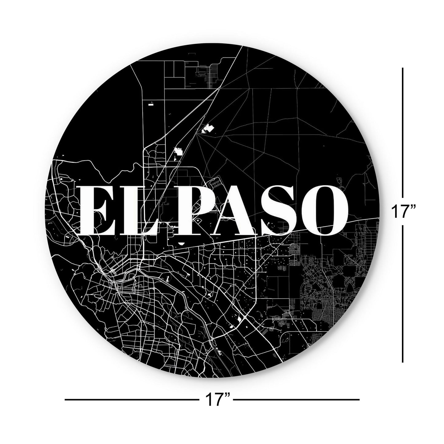 Minimalistic B&W Texas El Paso Map | Wood Sign | Eaches | Min 1