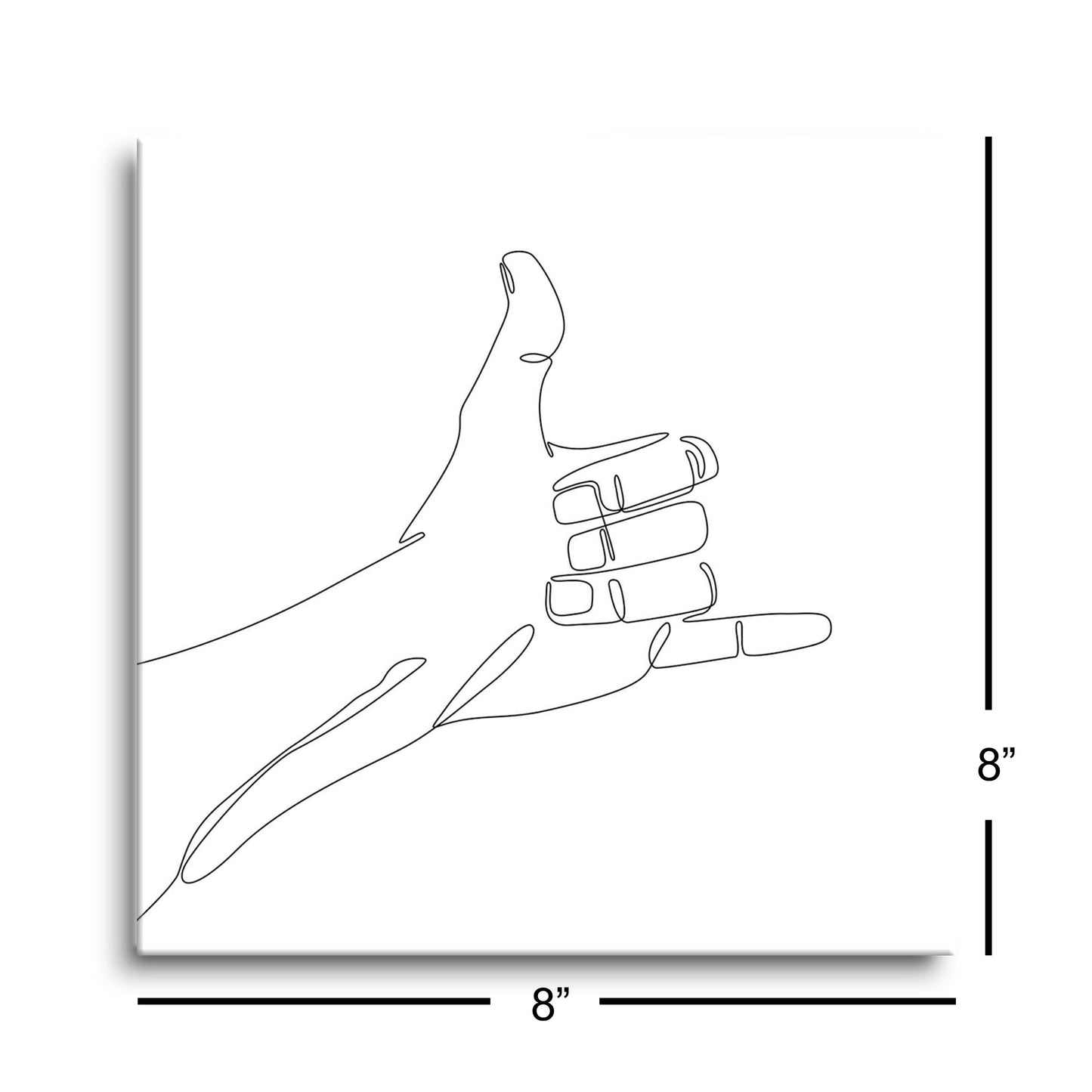 Hang 10 Hand Sign Line Drawing | Hi-Def Glass Art | Eaches | Min 2
