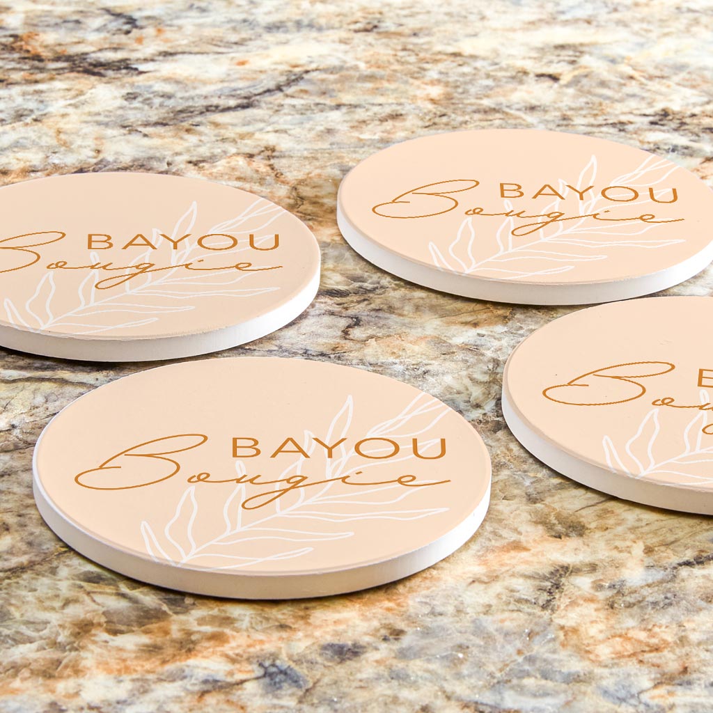 Modern Minimalist Louisiana Bayou Bougie | Absorbent Coasters | Set of 4 | Min 2