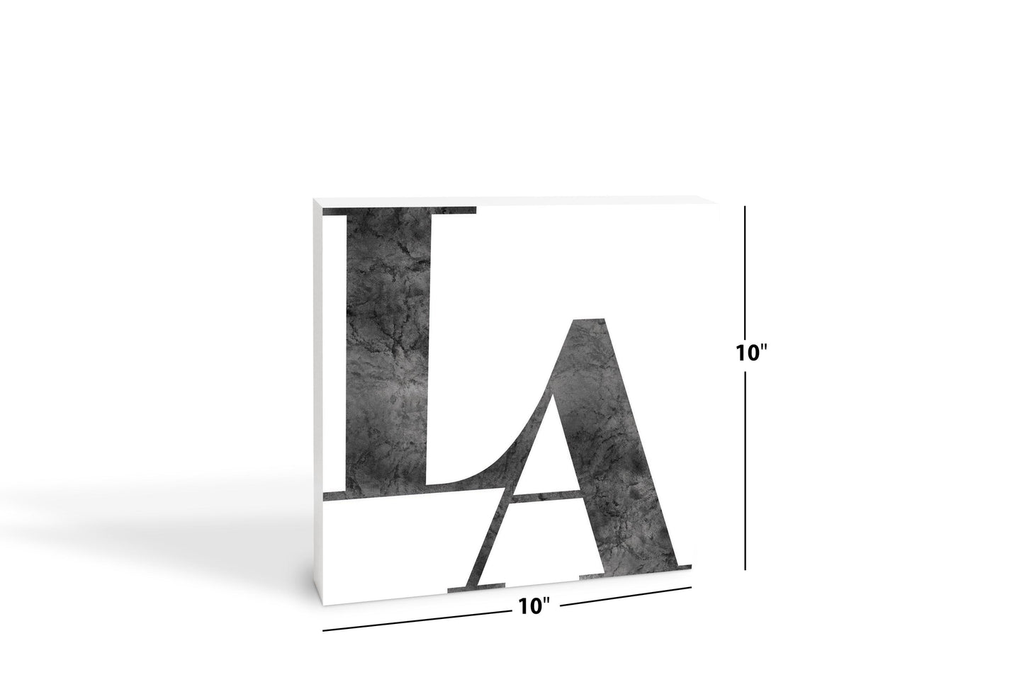 Modern White Louisiana Initials | Wood Block | Eaches | Min 2
