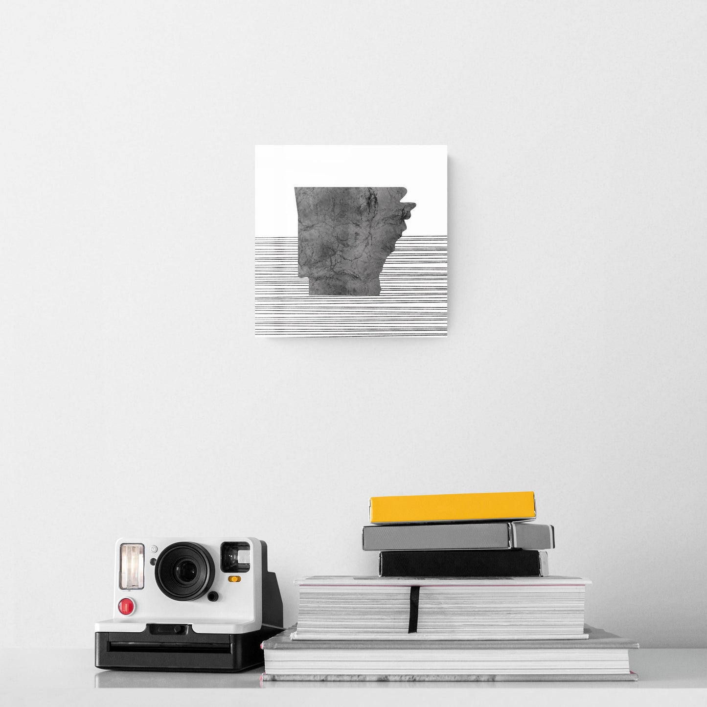 B&W Minimalist Arkansas Lines | Hi-Def Glass Art | Eaches | Min 2