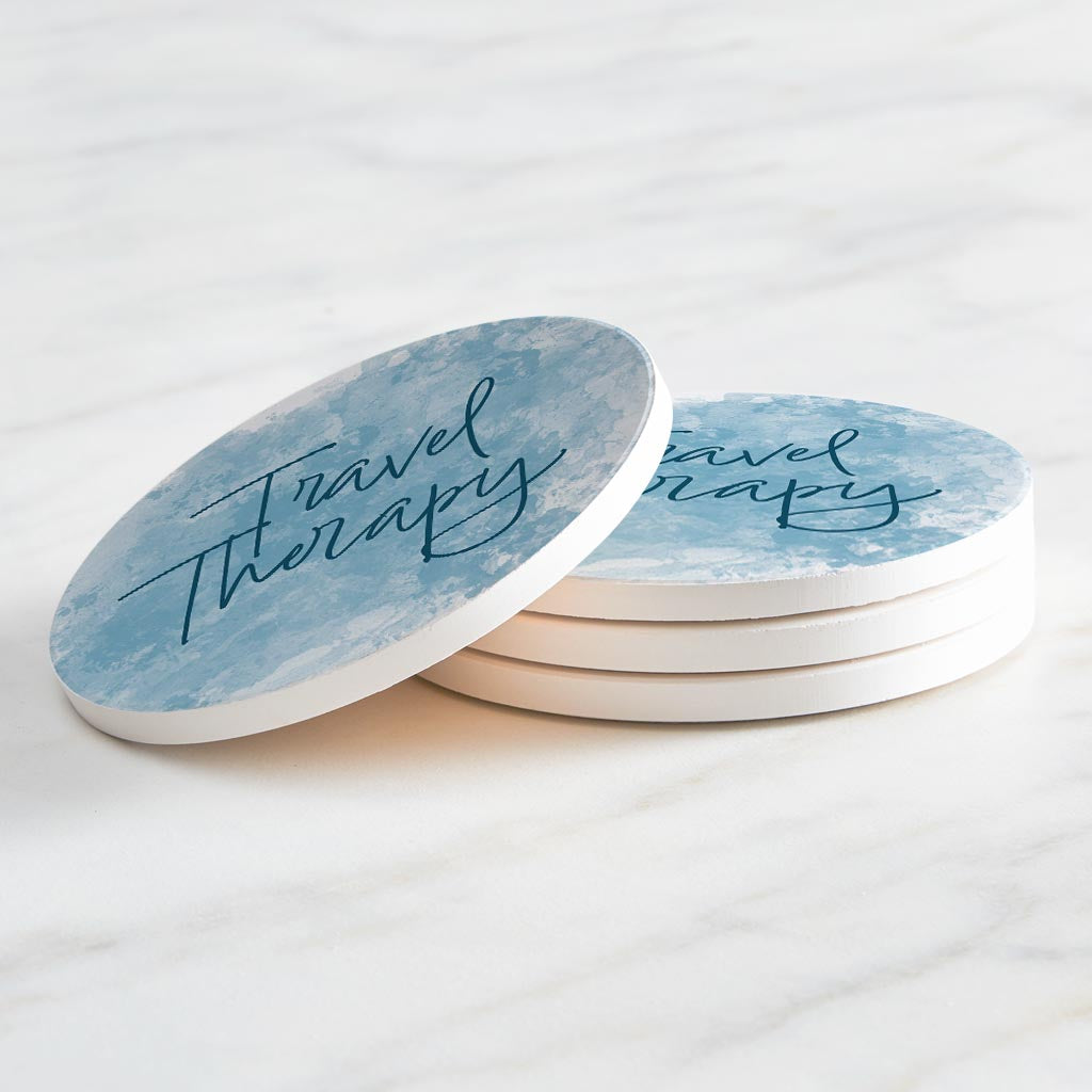 Travel Therapy Water Color | Absorbent Coasters | Set of 4 | Min 2
