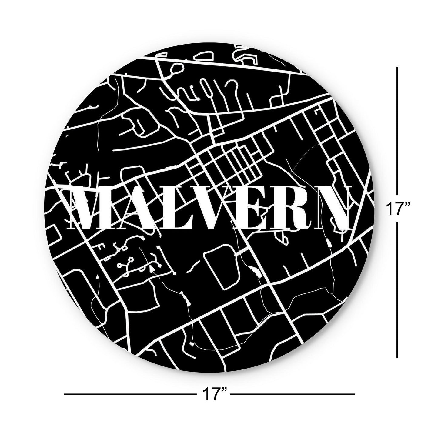 Minimalistic B&W Pennsylvania Malvern Map | Wood Sign | Eaches | Min 1
