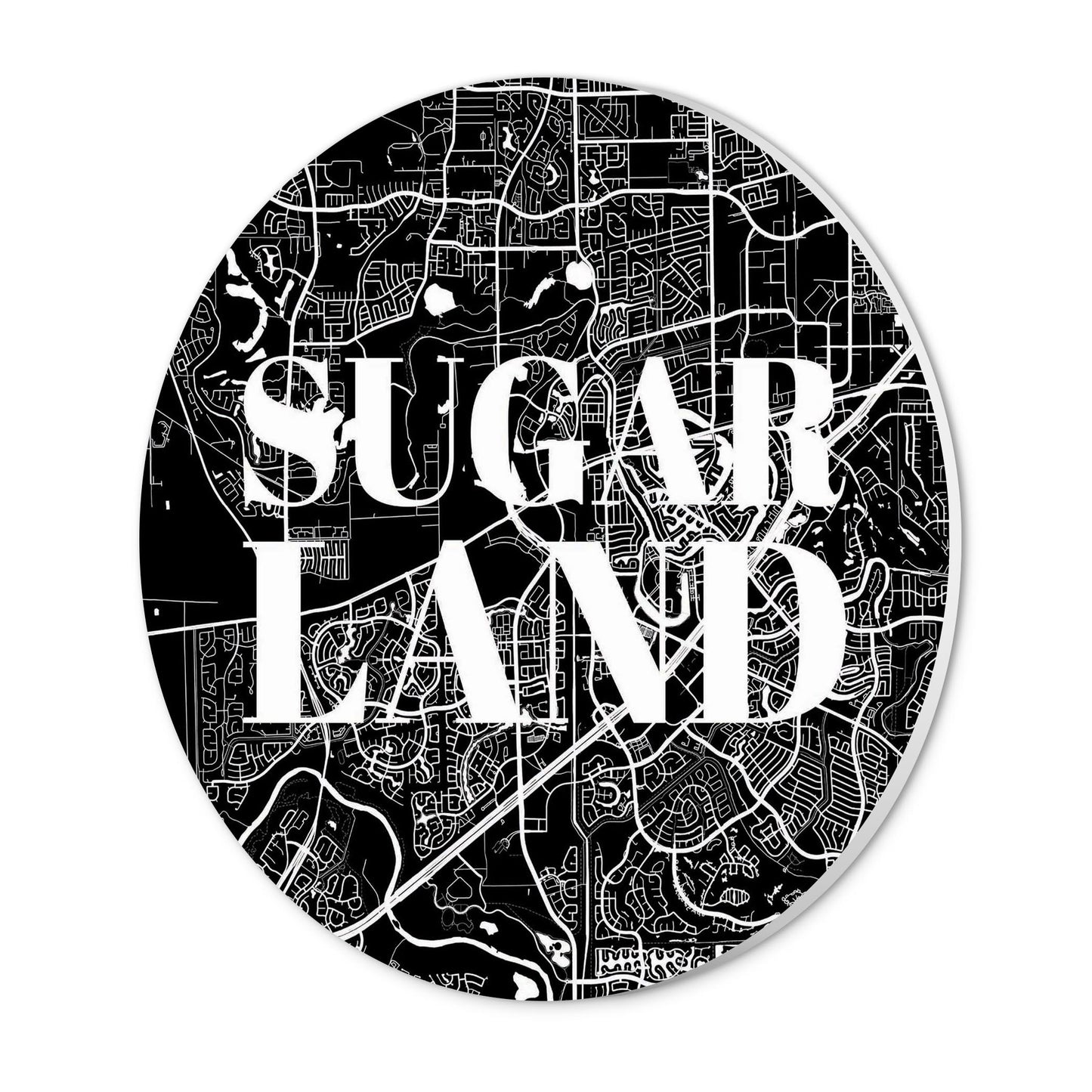 Minimalistic B&W Texas Sugarland Map | Wood Sign | Eaches | Min 1