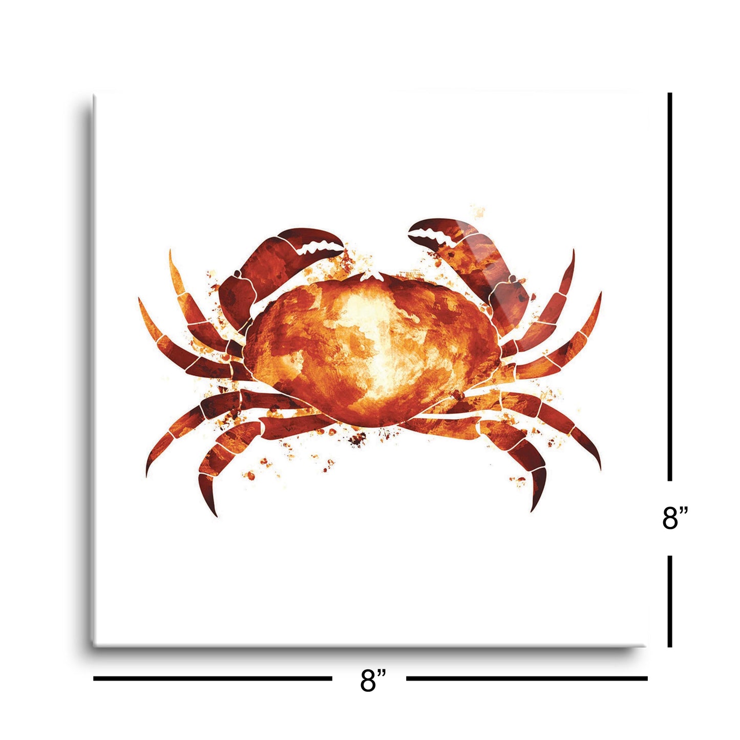 East Coast Water Color Crab | Hi-Def Glass Art | Eaches | Min 2