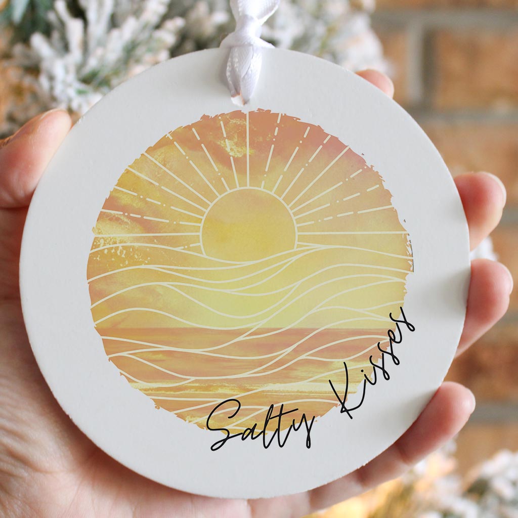 Salty Kisses Orange Art | Wood Ornament | Eaches | Min 6