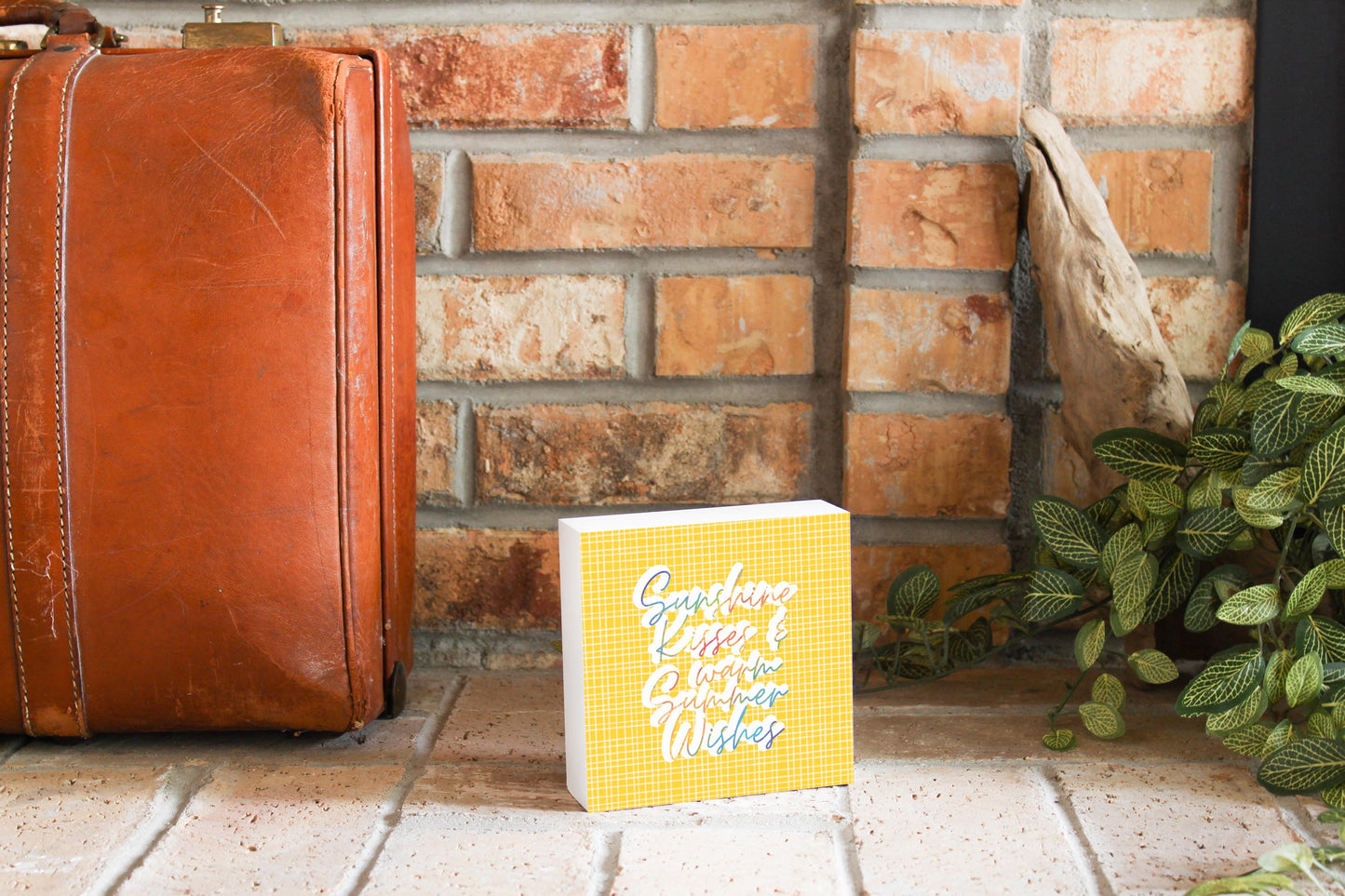 Sunshine Kisses Warm Summer Wishes | Wood Block | Eaches | Min 4