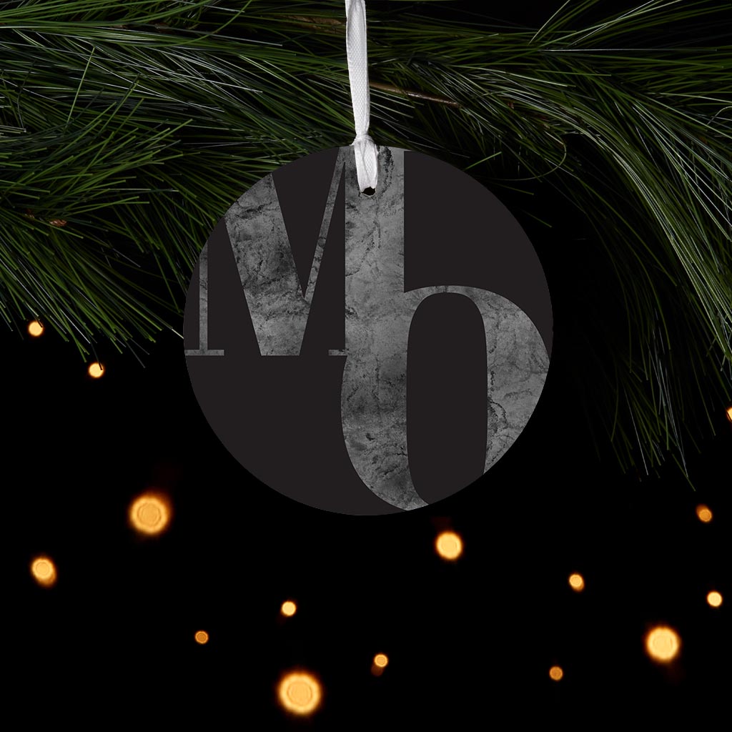 Minimalist B&W Missouri Black Initials| Wood Ornament | Eaches | Min 6