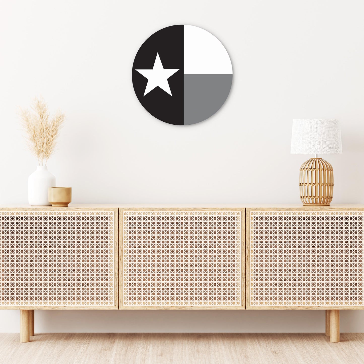Minimalistic B&W Texas State Flag | Wood Sign | Eaches | Min 1