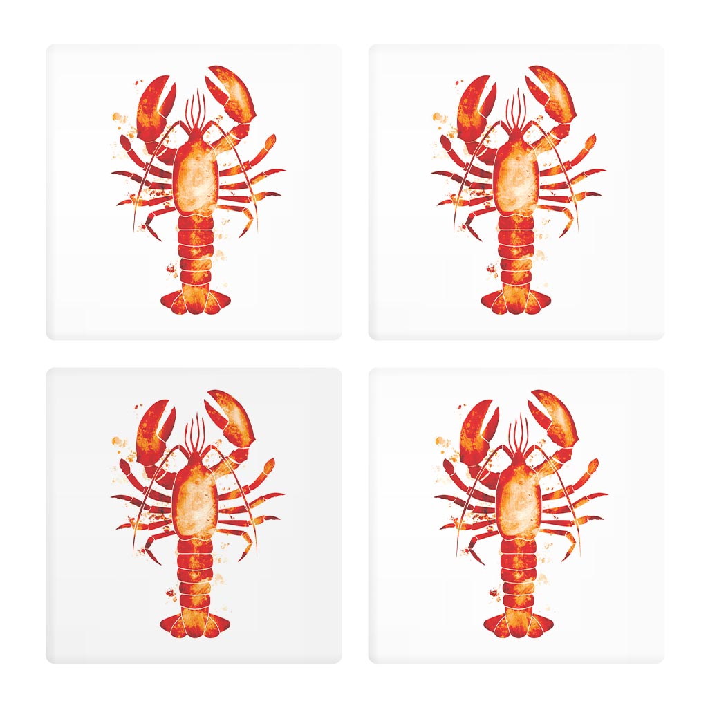 East Coast Water Color Lobster | Absorbent Coasters | Set of 4 | Min 2