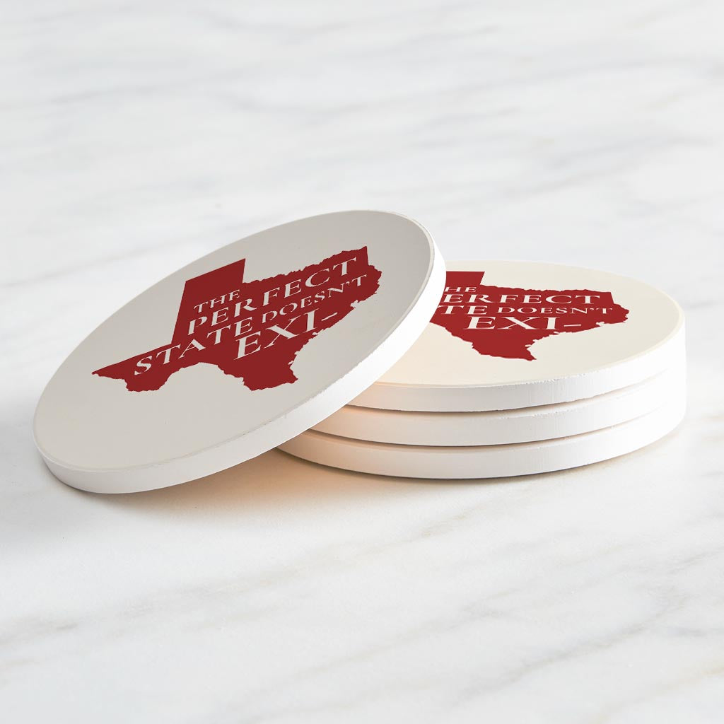 Modern Minimalist Texas Colors Perfect State | Absorbent Coasters | Set of 4 | Min 2
