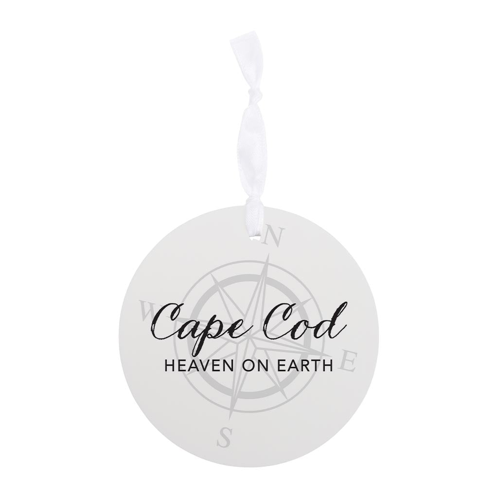 Minimalistic B&W Cape Cod Heaven On Earth | Wood Ornament | Eaches | Min 6