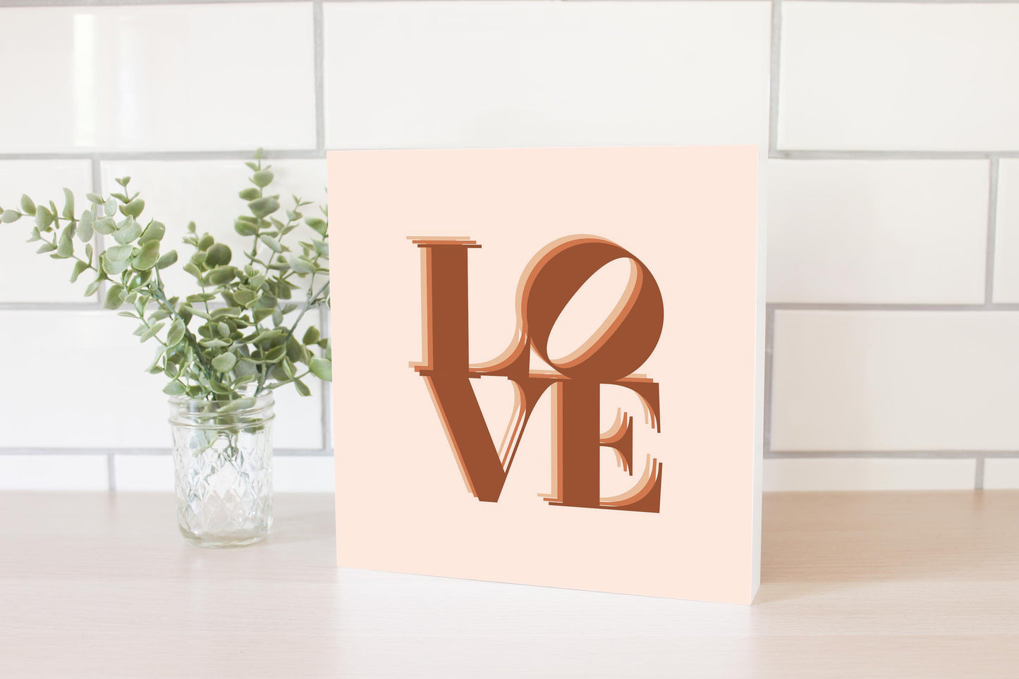 Modern Minimalist Pennsylvania Love Light | Wood Block | Eaches | Min 2