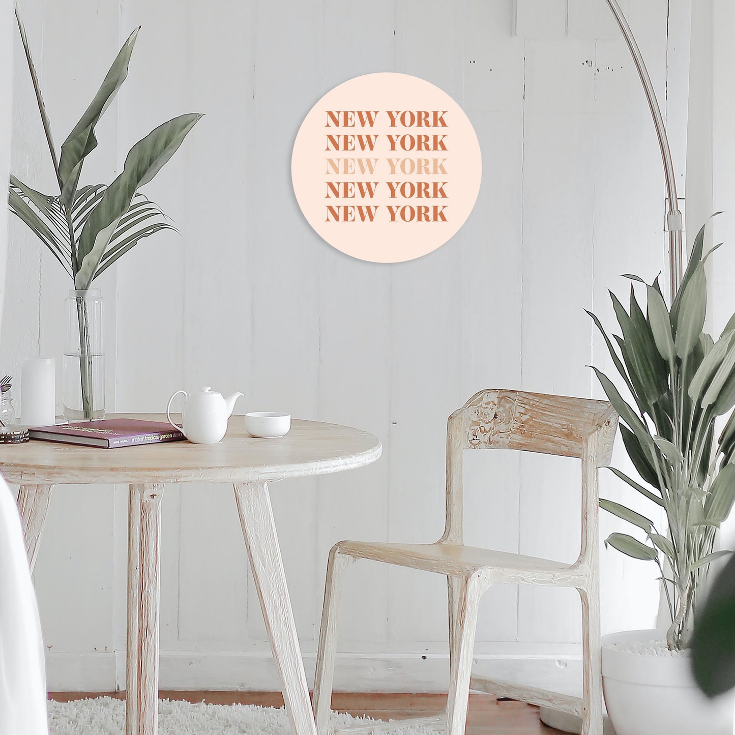 Modern Minimalist New York Repeated Light | Wood Sign | Eaches | Min 1