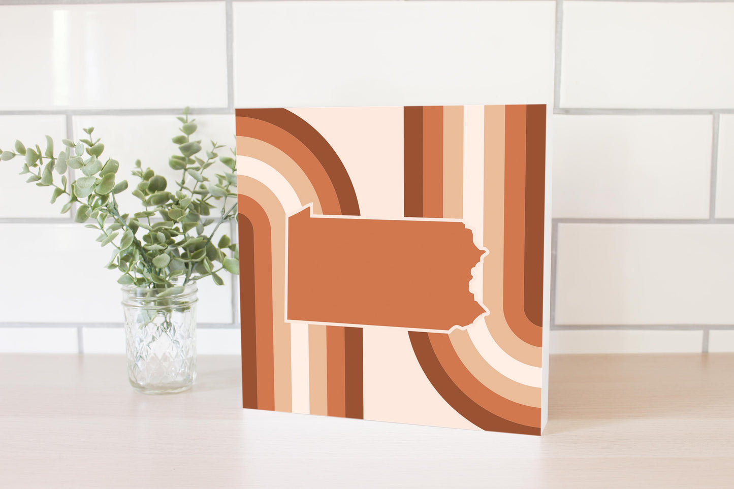 Modern Minimalist Pennsylvania State | Wood Block | Eaches | Min 2