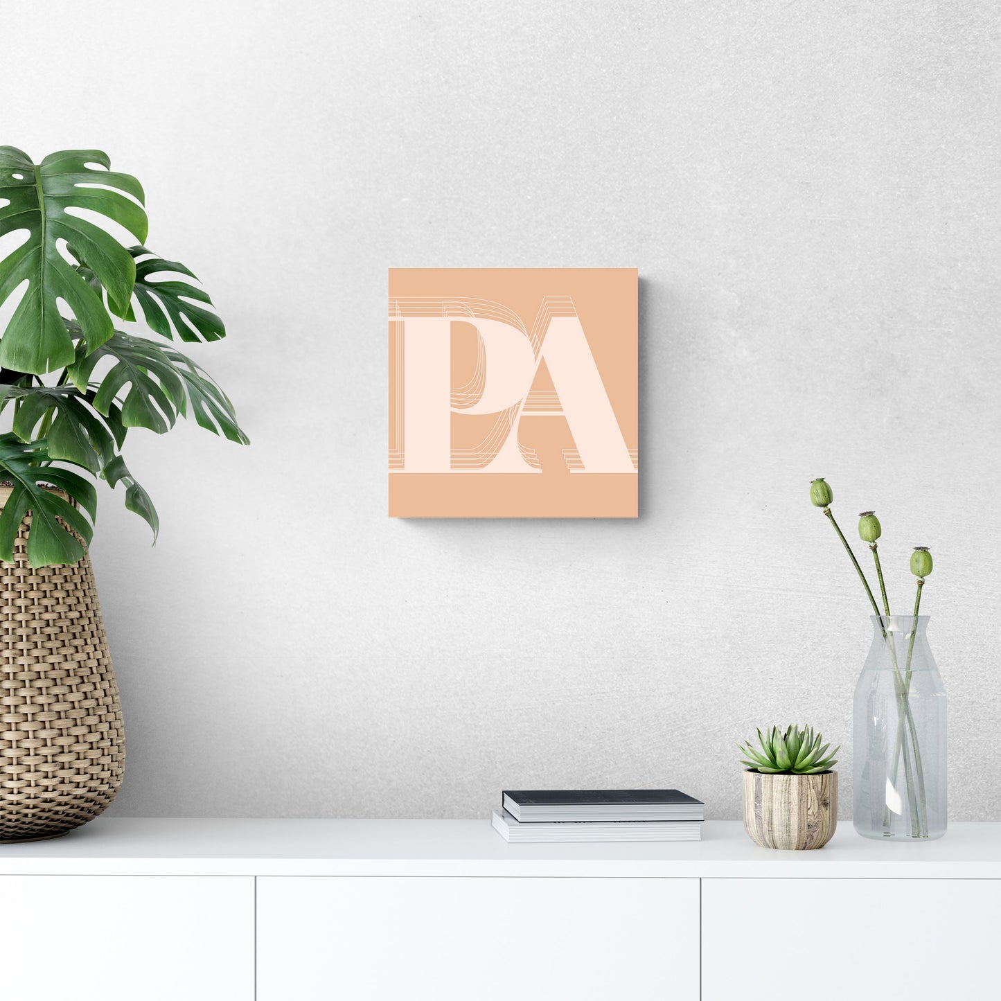 Modern Minimalist Pennsylvania Pa Initials Light | Wood Sign | Eaches | Min 2