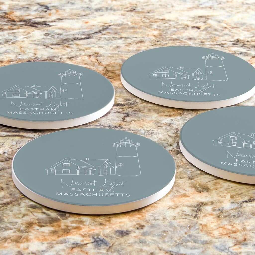 Nauset Light Muted Coastal | Absorbent Coasters | Set of 4 | Min 2