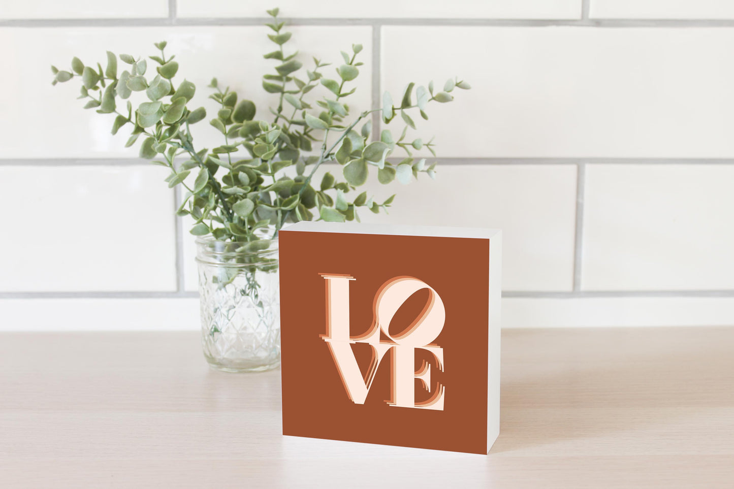 Modern Minimalist Pennsylvania Love Dark | Wood Block | Eaches | Min 4