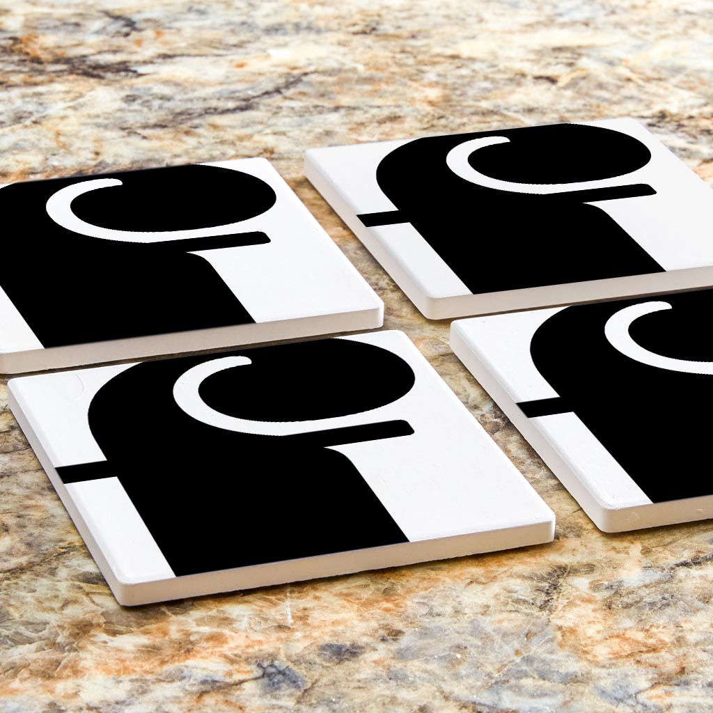 Fun Chunky Monogram F | Absorbent Coasters | Set of 4 | Min 2
