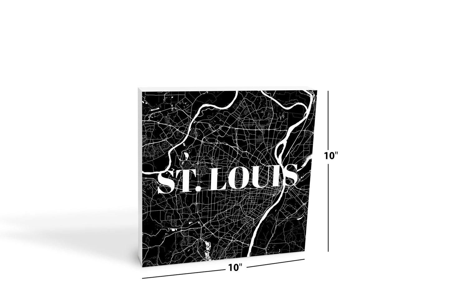 Minimalist B&W Missouri St Louis Map | Wood Block | Eaches | Min 2