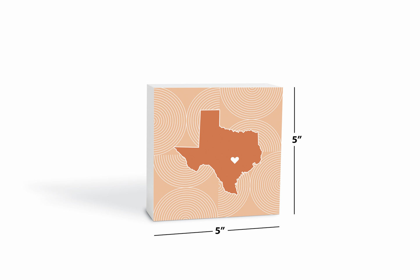 Modern Minimalist Texas Austin Heart | Wood Block | Eaches | Min 4