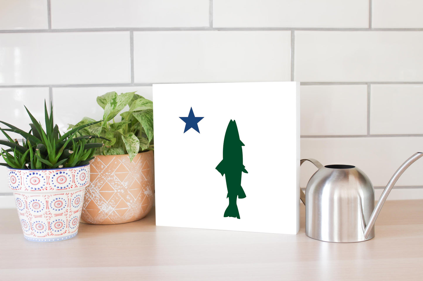New England Star And Trout | Wood Block | Eaches | Min 2