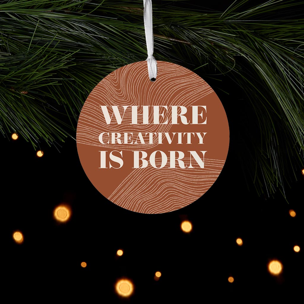 Modern Minimalist New York Creativity Is Born| Wood Ornament | Eaches | Min 6