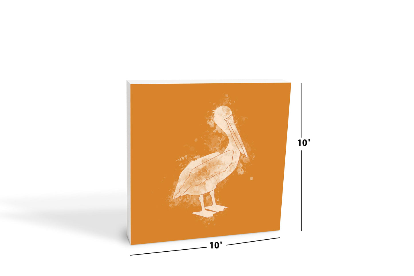 Modern Minimalist Louisiana Pelican Water Color | Wood Block | Eaches | Min 2