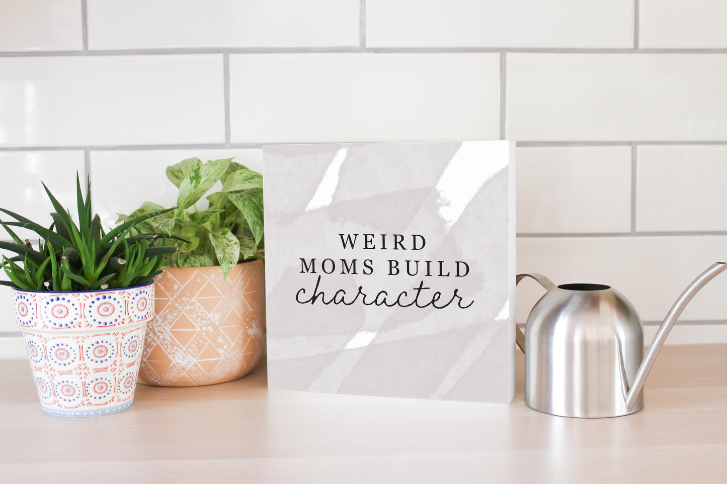 Modern Minimalist Mothers Day Weird Moms | Wood Block | Eaches | Min 2